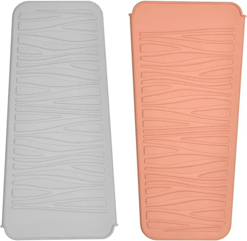 Miniatura 29 de Alfombrilla de viaje de silicona resistente al calor para plancha de pelo (1 paquete, rosa malva, 11 x 5.3 pulgadas)