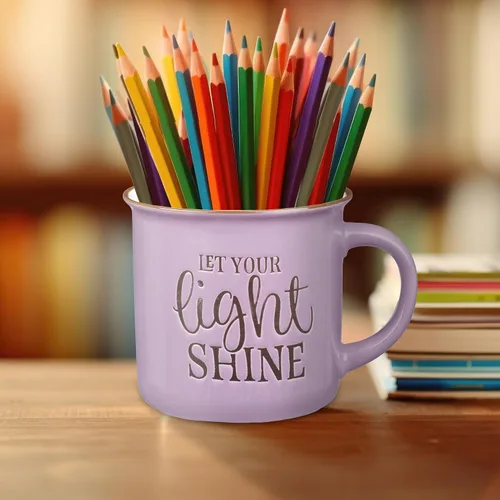 Miniatura 4 de Regalos de Arte Cristiano Taza de Café de Cerámica Estilo Campamento Lavanda – 13 oz. Taza de Café y Té Inspiradora con Escritura Bíblica Apto