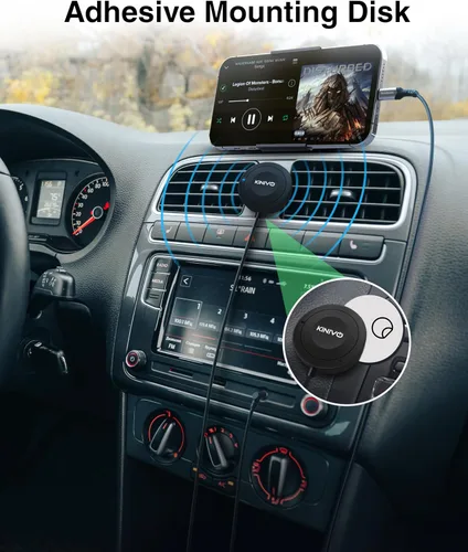 Miniatura 3 de Kinivo BTC450 juego de entrada auxiliar Bluetooth, manos libres, para autos (3,5 mm) - Admite AptX