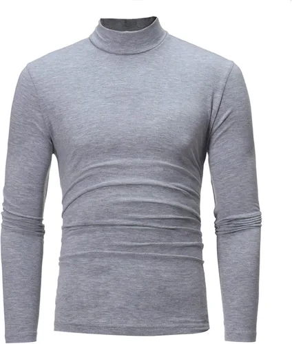 Miniatura 7 de Muscularfit Suéteres casuales para hombre, cuello alto, manga larga, tejido de punto grande y alto, forro polar, suéteres cálidos