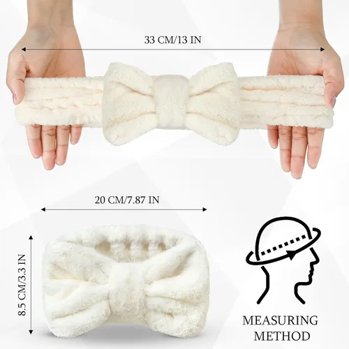 Miniatura 2 de 3 piezas de diademas de toalla para mujeres, diadema de maquillaje para lavar la cara, diadema de spa de maquillaje, diadema de microfibra con moño
