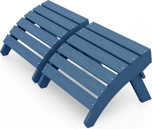 Miniatura 14 de MXIMU Taburete otomano plegable Adirondack para exteriores: Taburete de plástico HIPS para patio, fácil montaje, reposapiés para todo tipo de clima