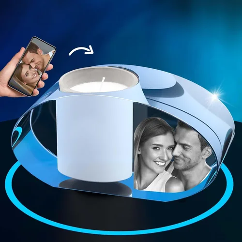 Miniatura 9 de ArtPix 3D Portavelas de fotos de cristal, regalos personalizados para mujeres, hombres, esposa, marido, mamá, grandes regalos personalizados con tu