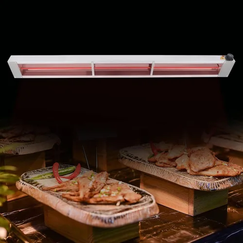 Miniatura 2 de Lámpara de calor de alimentos de 60 pulgadas, calentador de alimentos eléctrico comercial con cable, enchufe y 4 ganchos de montaje