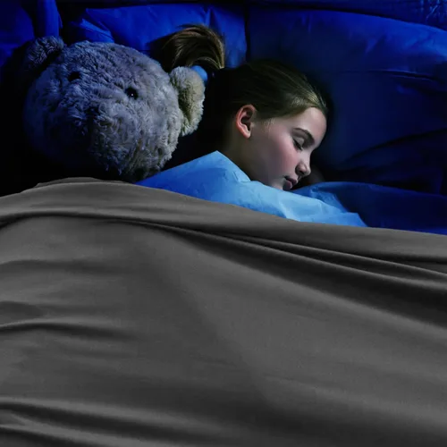 Miniatura 4 de Ntomtuex Sábana de cama sensorial para compresión y presión reducida, manta con peso para mantener un sueño agradable y cómodo con poliéster ligero