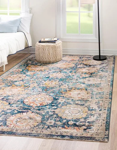 Miniatura 17 de Unique Loom Lola Collection - Alfombra clásica (octágono de 5 pies 1 pulgada, rojo ladrillo/beige)