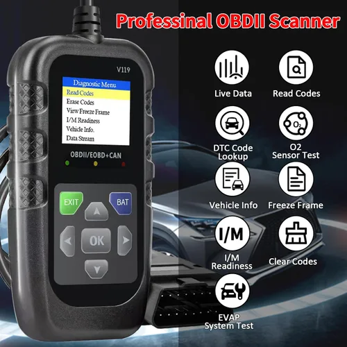 Miniatura 4 de Herramienta de diagnóstico OBD2 para coche, lector de código, probador de voltaje, código de falla de la luz de motor, OBD2/EOBD para vehículos