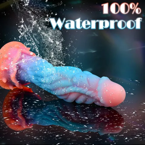 Miniatura 6 de Consolador de dragón de fantasía alienígena para hombres, consolador de monstruo suave de 9.1 pulgadas con textura elevada, pene animal de caballo