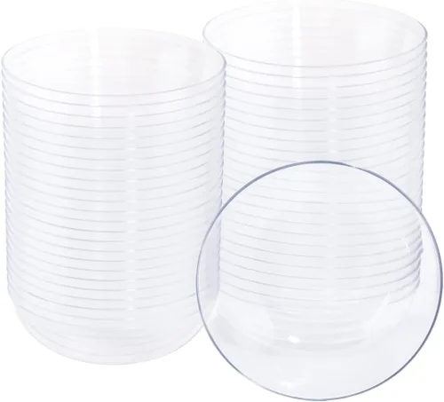 Miniatura 17 de bUCLA Paquete de 50 unidades de cuencos de plástico blanco de 12 oz - Cuencos de salsa de plástico blanco desechables premium resistentes - Ideal