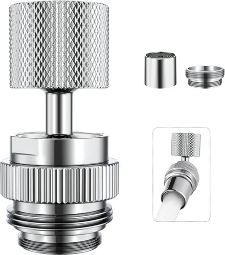 Adaptador de manguera de jardín giratorio de 360°, adaptador de grifo a manguera con aireador, adaptador de fregadero macho a hembra para baño,