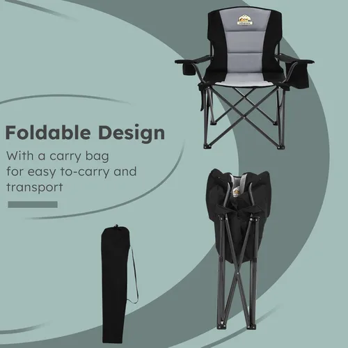 Miniatura 7 de Colegence Sillas de Camping Plegables de Tamaño Grande - Soporte de 450 LBS Silla de Campamento de Servicio Pesado con Cojín Acolchado, Sillas Negro