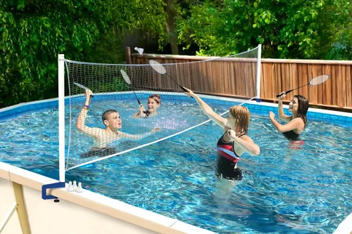 Miniatura 2 de Red para la pileta para voleibol/bádminton con soportes Poolmaster 72786