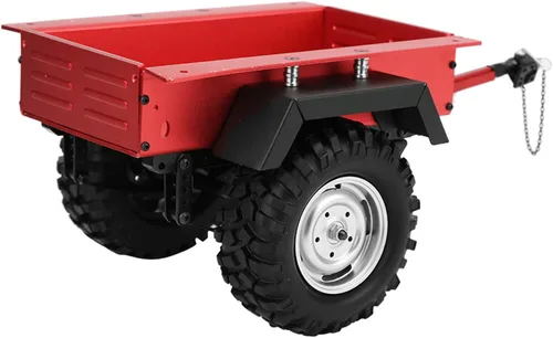 Miniatura 7 de Escala 1/10 RC Car Hitch Trailer Modelo de aleación de aluminio Juguete para niños Ajuste para RC Car (rojo)