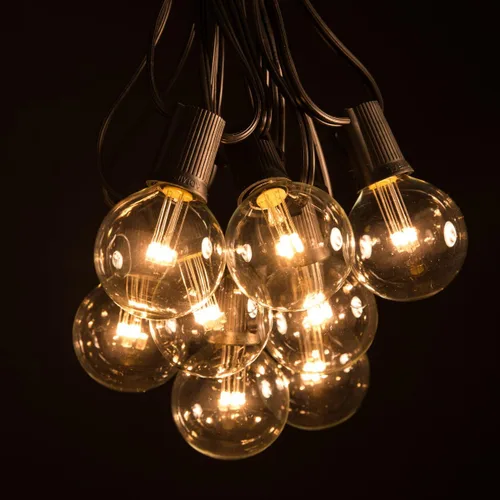 Miniatura 2 de Tira de luces para terrazas, 100 pies, con 100 focos transparentes G50