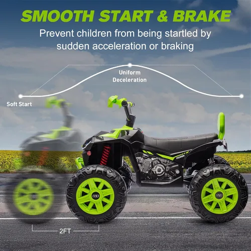 Miniatura 5 de Juguetes de paseo de 24 V para niños grandes, ATV para niños de 2 plazas, ruedas con potencia con suspensión de 4 ruedas, luces LED, música, Azul