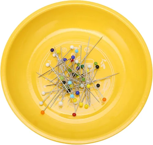 Miniatura 3 de BFYDOAA Plato magnético con 150 agujas de cuentas, cojín de costura magnético redondo, soporte magnético para agujas de coser, pasadores de presión