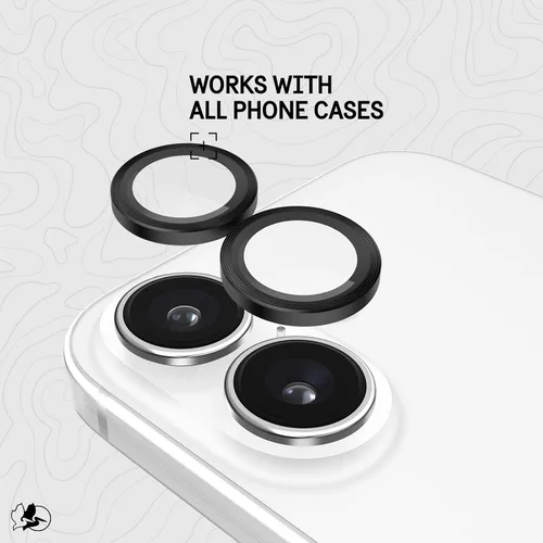 Miniatura 6 de Pelican Protector de lente de cámara con anillos de aluminio para iPhone 16 / iPhone 16 Plus - Vidrio templado 9H - Resistente a los arañazos