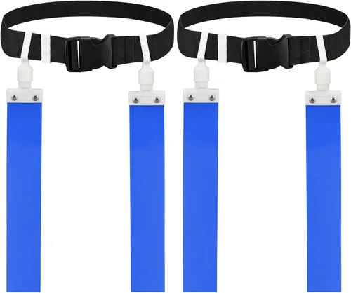 Miniatura 12 de DkOvn Cinturón de Fútbol Americano con Banderas, 2 piezas, Cinturón Ajustable de Fútbol Americano con Cinturón y Banderas, para Jóvenes, Adultos