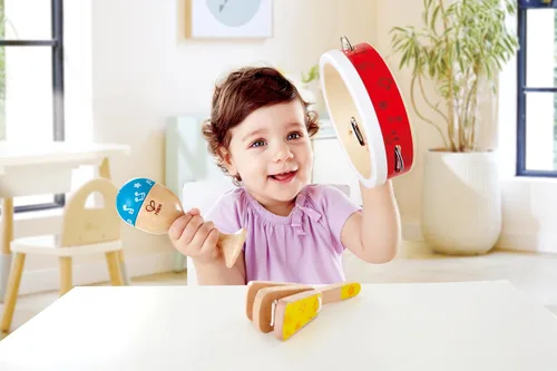 Miniatura 4 de Hape Juego de percusión junior Juego de instrumentos de percusión de madera de 3 piezas para niños pequeños, E0615