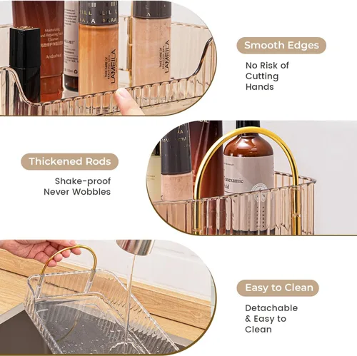 Miniatura 2 de Aveniee Organizador de mostrador de baño, estante de almacenamiento de perfume y cuidado de la piel de 2 niveles, bandeja de tocador para cosméticos