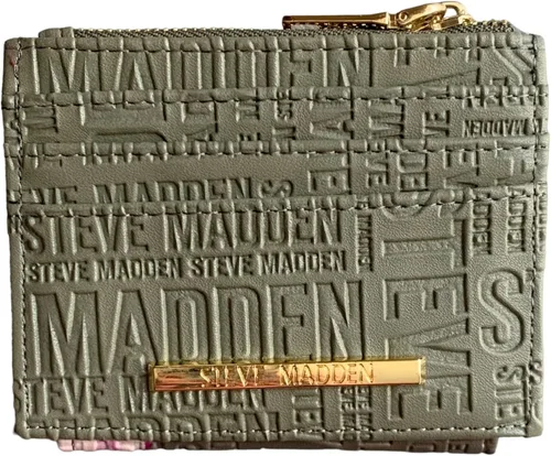 Miniatura 3 de Steve Madden Cartera de tarjetas en relieve e impresión, Salvia, Steve Madden Estuche para tarjetas