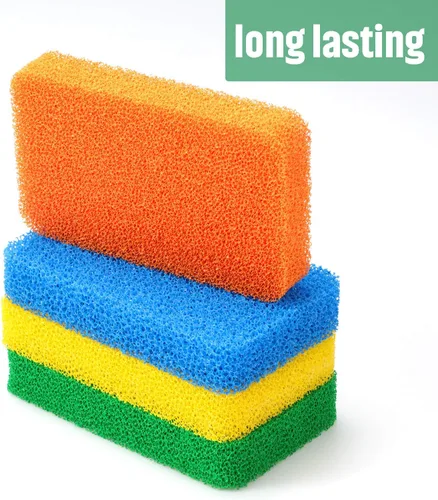 Miniatura 7 de Patelai Esponja de silicona para platos, 10 piezas, esponja de limpieza reutilizable para cocina, esponja suave para frutas y verduras
