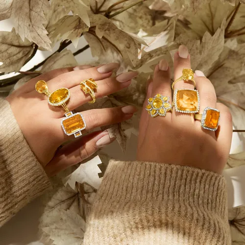 Miniatura 4 de Ross-Simons 11.90 Carat Citrine and .95 ct. t.w. White Topaz Ring in 14kt Gold Over Sterling Silver