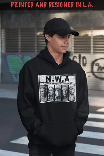 Miniatura 3 de ShirtBANC Sudadera con capucha de la National Warpath Association, equipo nativo americano