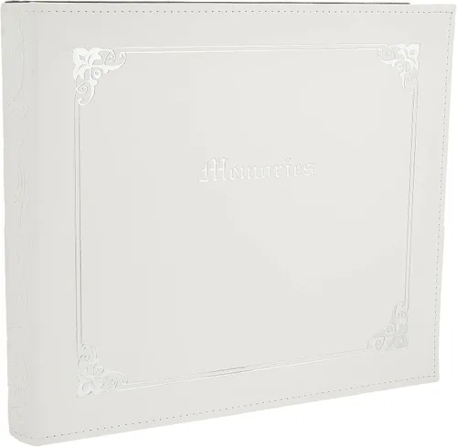 Pioneer Photo Albums Pioneer - Carpeta para álbumes de recortes, de 12 x 12 pulgadas, con 3 anillas, cubierta italiana, color blanco