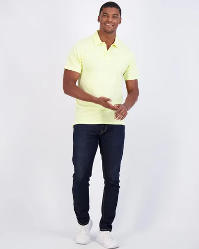 Miniatura 46 de Real Essentials Paquete de 3: Polo de manga corta de algodón para hombre, de secado rápido, transpirable, (disponible en tallas grandes y altas)