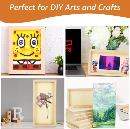 Miniatura 4 de Tableros de lienzo de madera sin terminar para pintar, paneles cuadrados en blanco para manualidades y suministros de arte mixtos, acrílicos