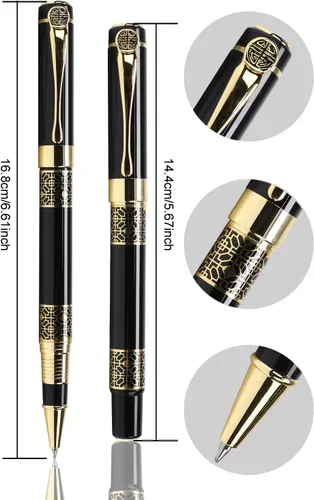 Miniatura 2 de YIVONKA Bolígrafos personalizados, bolígrafos grabados, bolígrafo de rodillo, bolígrafo de repuesto mediano, tinta negra, regalos personalizados