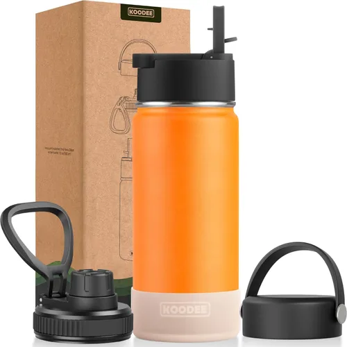 Miniatura 15 de koodee Insulated Water Bottle, 32 oz Stainless Steel Double Wall Vacuum Wide Mouth Sport Bottle with Leakproof Spout Lid (Navy)