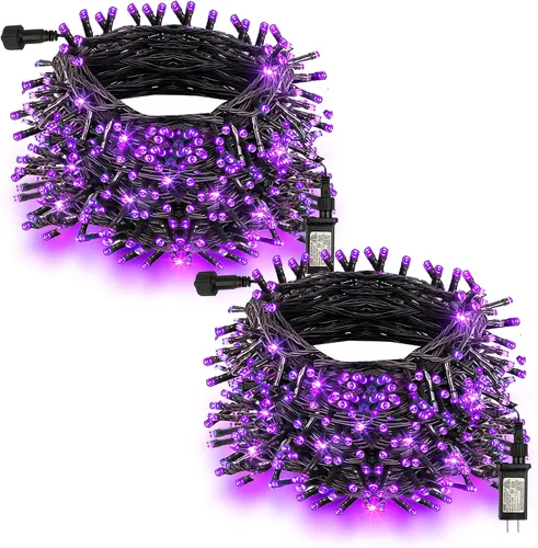 Miniatura 39 de TW SHINE - Luces de Navidad que cambian de color, 200 luces LED RGB de 66 pies, luces de Halloween para exteriores con control remoto, impermeables