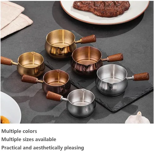 Miniatura 5 de Mini Cacerola de Salsa, Cacerola de Acero Inoxidable Reutilizable 304, Recipiente para Derretir Chocolate, Cuencos para Sumergir Vinagre, Cuenco