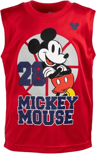 Miniatura 5 de Disney Lion King Toy Story Mickey Mouse Cars - Camiseta sin mangas y pantalones cortos de felpa francesa, conjunto de 3 piezas para niños pequeños