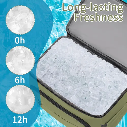 Miniatura 3 de Mochila Refrigeradora, Mochila Refrigeradora Aislada a Prueba de Fugas de Doble Compartimento Bolsa Refrigeradora para Hombres y Mujeres Mochila