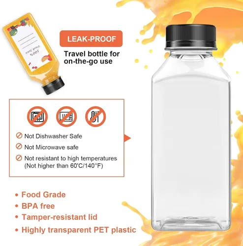 Miniatura 2 de OBKJJ 56 botellas de jugo de 4 onzas, botellas de jugo con tapas, botellas transparentes vacías reutilizables con etiqueta, embudo, cepillo
