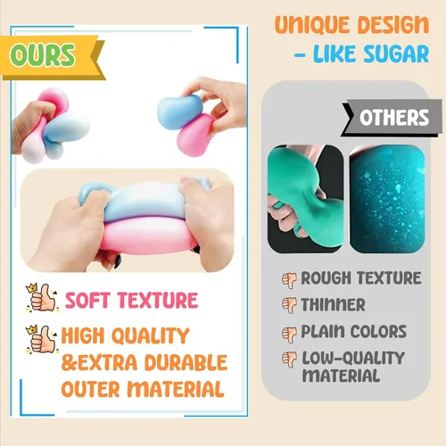 Miniatura 5 de Juguetes para ansiedad, pelotas antiestrés para niños y adultos, cambian de color con el sol, bola de masa de tiro lento, juguetes para ansiedad