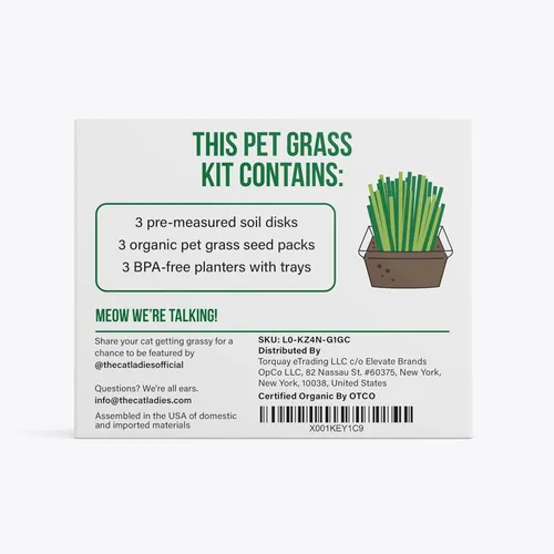 Miniatura 8 de The Cat Ladies Hierba para gatos de interior – Kit de cultivo – Semillas orgánicas de pasto para gatos, contenedores libres de tierra y BPA