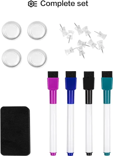 Miniatura 6 de VUSIGN Combinación de tablero blanco y corcho, 24 x 36 pulgadas, combo de borrado en seco y tablero de corcho, para el hogar u oficina, boletín
