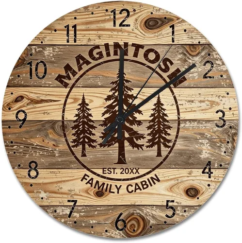 Miniatura 63 de ArogGeld Reloj de pared de 5 O'Clock Somewhere - Reloj redondo de madera para casa de playa, 10, silencioso, sin tictac, batería de cuarzo, granja