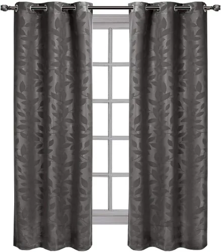 Miniatura 19 de Royal Hotel - Panel de cortina de blackout para ventana Paisley Jacquard, para colgar en arandelas, par de paneles/ juego de 2 paneles.