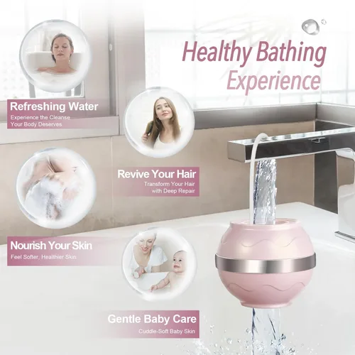 Miniatura 4 de Filtro de baño para grifo de bañera, filtro de agua de baño de 10 etapas de 2,500 galones, elimina contaminantes y equilibrador de pH, mejora