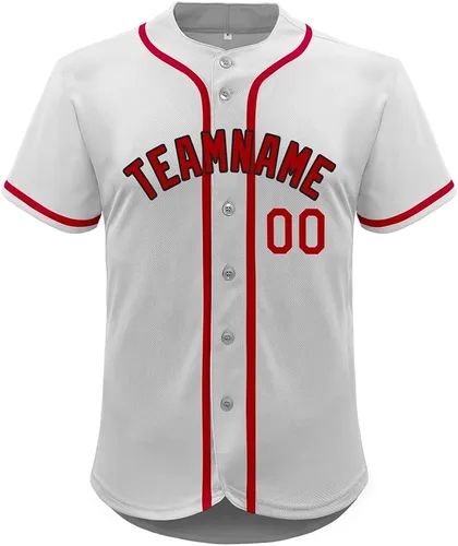Miniatura 88 de Camiseta de béisbol de malla personalizada con botones y número de nombre cosido personalizado para hombres/mujeres/jóvenes
