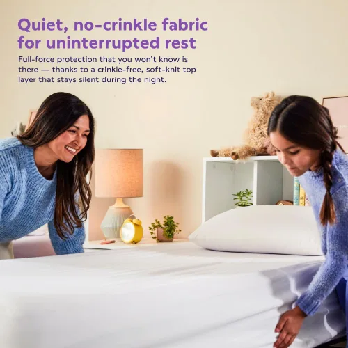 Miniatura 3 de Protector de colchón impermeable Purple – Individual, protección de estándar dorado, diseño centrado en la comodidad, se adapta a colchones de 8" a