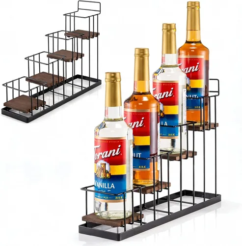 Miniatura 16 de kimilus Estante para Jarabe de Café para Accesorios de Bar de Café, se adapta a jarabe Torani y Monin, Organizador de Bar de Café con capacidad