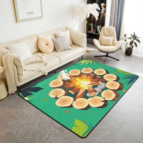Miniatura 19 de Erosebridal American Flag Area Rugs 3x5 for Bedside Kitchen Army Green Camo Washable Rug Bear Claw Hunting Theme Decorative Accent Rug Camoflage