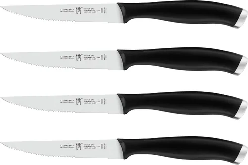 HENCKELS Silvercap - Juego de 4 cuchillos para carne, acero inoxidable