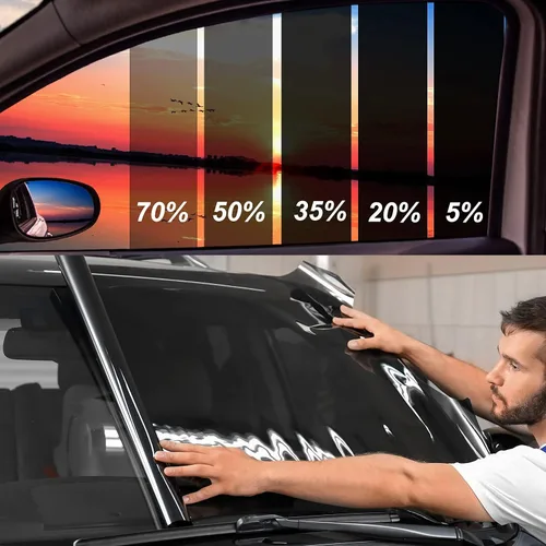 Miniatura 8 de Película de tinte para ventanas de auto, 50% VLT, 20 pulgadas x 10 pies, tintes de ventana de cerámica, bloquea el 99% de los rayos UV e IR
